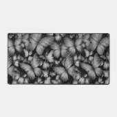 グレーの蝶のプリント デスクマット (正面)