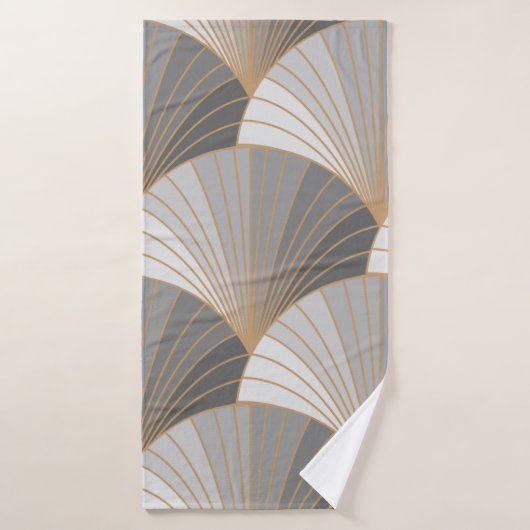 グレーの要素と金ゴールドの輪郭。継ぎ目のないパターン。 バスタオル (バスタオル)