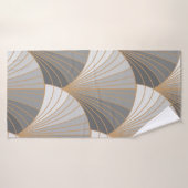 グレーの要素と金ゴールドの輪郭。継ぎ目のないパターン。 バスタオル (バスタオル)