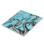 グレーの触手オンブルーヴィンテージマップ タイル (側面)