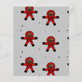 グレーの赤いスーツの宇宙飛行士