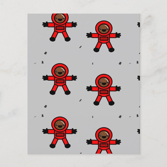 グレーの赤いスーツの宇宙飛行士 (正面)