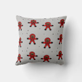 グレーの赤いスーツの宇宙飛行士 クッション (裏面)