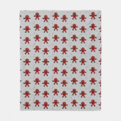 グレーの赤いスーツの宇宙飛行士 フリースブランケット (正面)