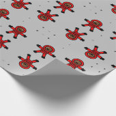 グレーの赤いスーツの宇宙飛行士 ラッピングペーパー (角)
