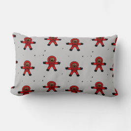 グレーの赤いスーツの宇宙飛行士 ランバークッション