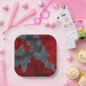 グレーの赤いランダムに配置された三角形。 ペーパープレート (パーティー)