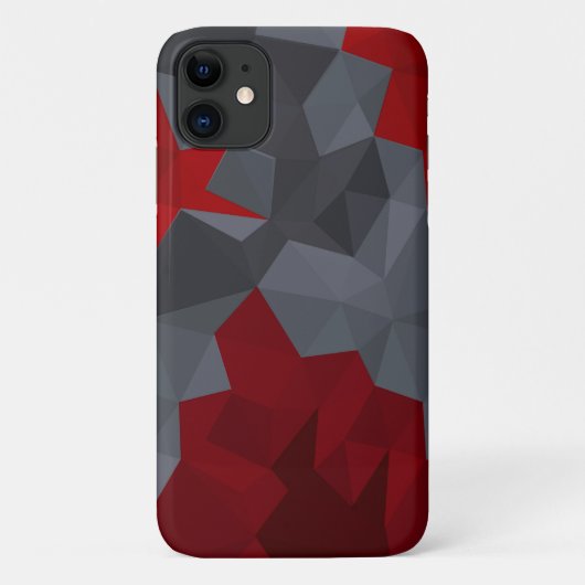 グレーの赤いランダムに配置された三角形。 Case-Mate iPhoneケース (裏面)