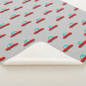 グレーの赤い車 シェルパブランケット (3/4)