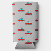 グレーの赤い車 スリム缶クーラー (裏面)