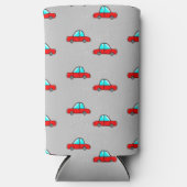 グレーの赤い車 スリム缶クーラー (正面)