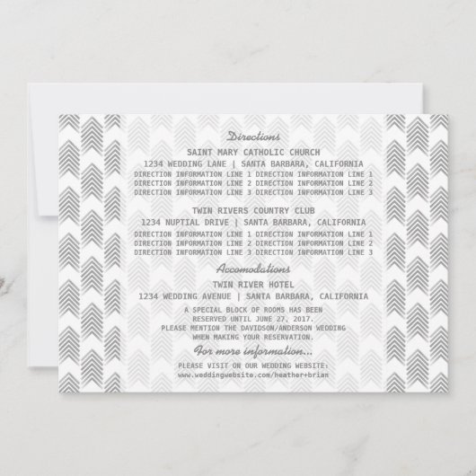 グレーの部族の矢印の情報カード 招待状 (正面)