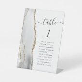 グレーの金ゴールド結婚ゲートのテーブル番号 台座サイン (正面)
