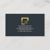 グレーの鉄筋杭作業構造エンジニアリング 名刺 (裏面)