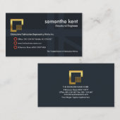 グレーの鉄筋杭作業構造エンジニアリング 名刺 (正面/裏面)