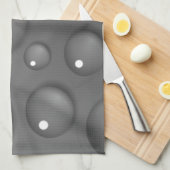 グレーの雨滴の背景 キッチンタオル (四つ折り)