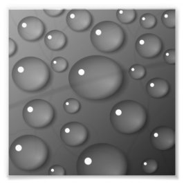 グレーの雨滴の背景 フォトプリント