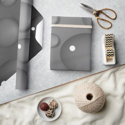 グレーの雨滴の背景 ラッピングペーパー (クラフト)