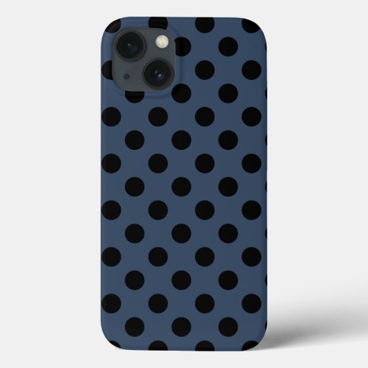 グレーの青のCase-Mate iPhone casの黒い水玉模様 Case-Mate iPhoneケース (裏面)