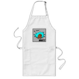 グレーの青ヨーマンマグショット漫画 ロングエプロン