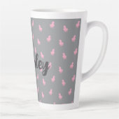 グレーの非表示ピンクのユニコーン カフェラテマグ (右)