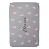 グレーの非表示ピンクのユニコーン バスマット (正面縦)