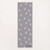 グレーの非表示ピンクのユニコーン ヨガマット (正面)