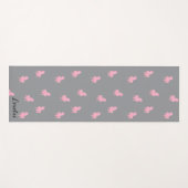 グレーの非表示ピンクのユニコーン ヨガマット (正面(横))