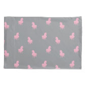 グレーの非表示ピンクのユニコーン 枕カバー (裏面)