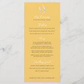 グレーの馬と黄色のバラ結婚のメニュー メニュー (裏面)