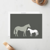 グレーの馬の個人的な文房具/Notecard ノートカード (正面/裏面インサイチュ)
