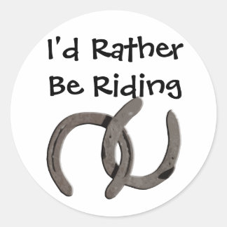 グレーの馬の靴の私は乗りステッカー ラウンドシール