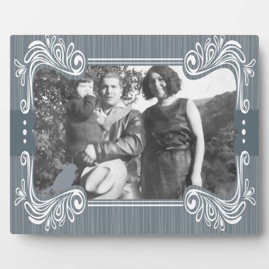 グレーの鳥のアートプラーク フォトプラーク (正面)