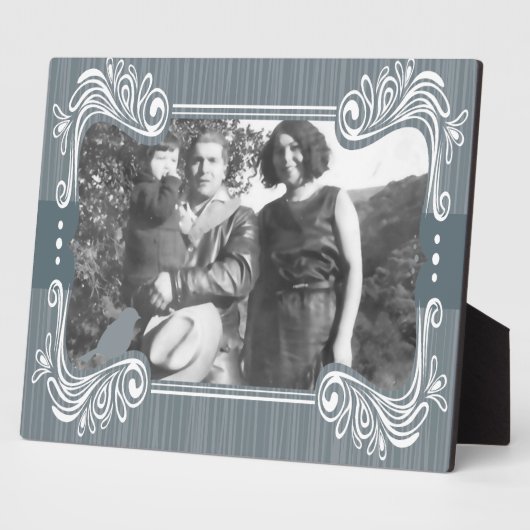 グレーの鳥のアートプラーク フォトプラーク (側面)