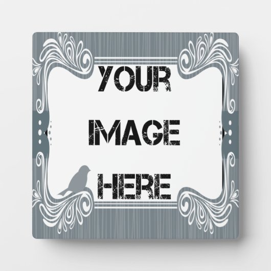 グレーの鳥のアートプラーク フォトプラーク (正面)