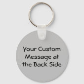 グレーの鶏の頭のキーチェーン キーホルダー (裏面)