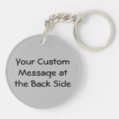 グレーの鶏の頭のキーチェーン キーホルダー (裏面)