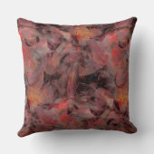 グレーの黒いグレーの背景に赤い色合いのパッチ クッション (裏面)