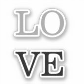グレーの黒いスクリプト結婚ラブ シール (正面)