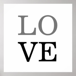 グレーの黒いスクリプト結婚ラブ ポスター