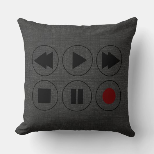 グレーの黒いテクニカルアイコン遊巻き戻し速い前方向 クッション (正面)