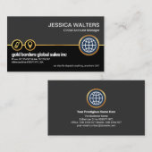 グレーの黒いレイヤーの金ゴールドの場フェイク所アイコングローバル 名刺 (正面/裏面)