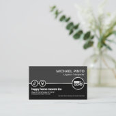 グレーの黒いレイヤーの銀フェイク色の位置アイコントラック 名刺 (スタンド正面)