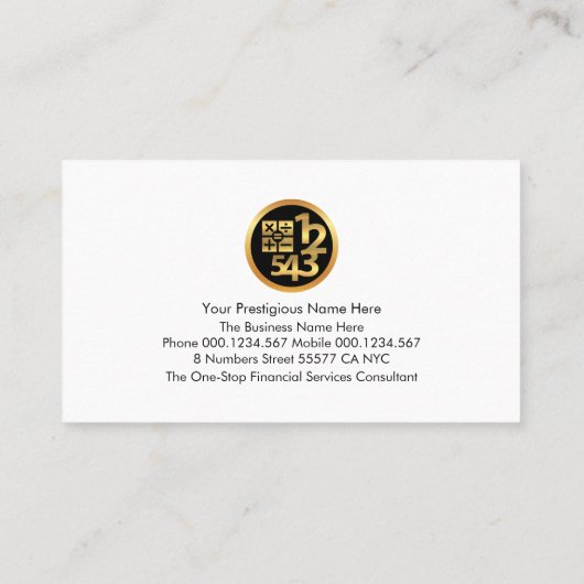グレーの黒いレイヤー金ゴールド番号計算機 名刺 (裏面)