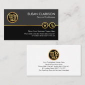 グレーの黒いレイヤー金ゴールド番号計算機 名刺 (正面/裏面)