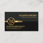 グレーの黒いレトロレイヤ配管 名刺 (正面)