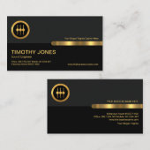 グレーの黒いレトロ列オーディオサウンド 名刺 (正面/裏面)