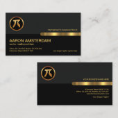 グレーの黒いレトロ列金ゴールド番号Pi Math 名刺 (正面/裏面)