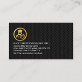 グレーの黒いワイヤメッシュレイヤの駆動 名刺 (裏面)