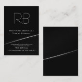 グレーの黒い丸いモダン背景名刺 名刺 (正面/裏面)